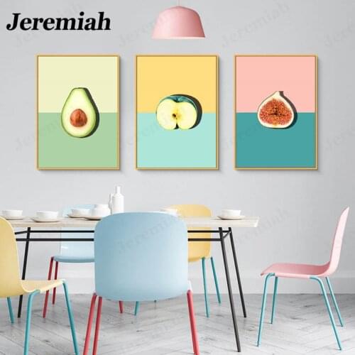 Nordic Fashion Fruit Series Canvas Poster Pear Apple Fig Picture Print Wall Art Kitchen Decoration Frameless Picture