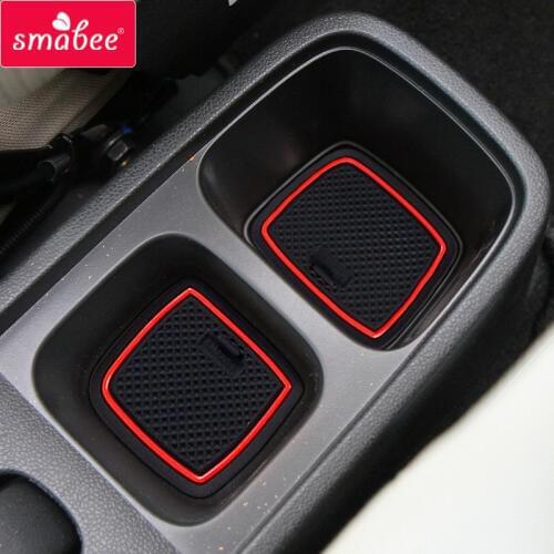 SAMBEE Anti-Slip Gate Slot Mat For Honda Fit Jazz 2008 ~ 2013 GE6 GE7 GE8/9 Coaster Car sticker Rubber Cup Holders Accessories