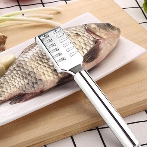 Fish Scale Remover Stainless Steel Fish Scale Remover Cleaning Scraper Brush Kitchen Accessories Fish Skin Scaler Peeler Tool