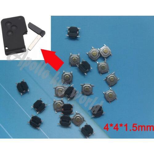 SMD Micro Tactile Switch Push Button For Renault Laguna Espace Clio Megane Grand Scenic Smart Card Key (Size:4*4*1.5)