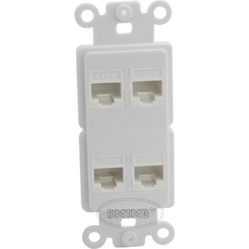 Inner wall plate 4 ports CAT6 RJ45 with keystone style and support DIY