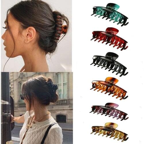 Simple Style Hair Claws Solid Color Hair Clips Hairpins Claw Clip Barrette Headwear for Women Girls Ponytail Hair Accessories