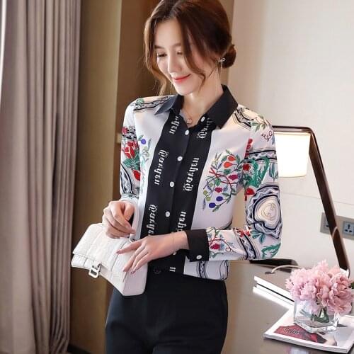 Printed silk shirt women long-sleeved 2020 spring and summer new fashion loose heavy mulberry silk top