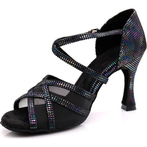 Samisoler Glitter Cut-Outs shoes woman latin dance shoes tango jazz dance shoes salsa Ballroom Fashion shoes dance 5CM-10CM