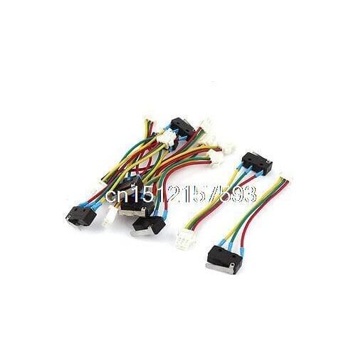 10 x Female 3Pins 1NO 1NC Momentary Short Hinge Lever Wired Micro Limit Switch