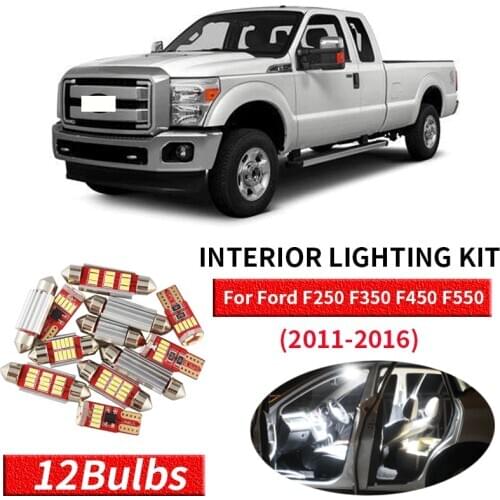 12Pcs White Canbus led Car interior lights Package Kit for 2011 2012 2013 2014 2015 2016 Ford F250 F350 F450 F550 led interior