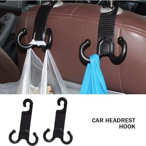 2 Pcs Portable Headrest Luggage Car Holder Rear Seat Hook Plastic Multi-Function Car Hook Hand Chair Back Hook Auto Accessries