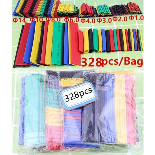 328Pcs Assorted Polyolefin Heat Shrink Tubing Tube Cable Sleeves Wrap Wire Set 8 Size Multicolor