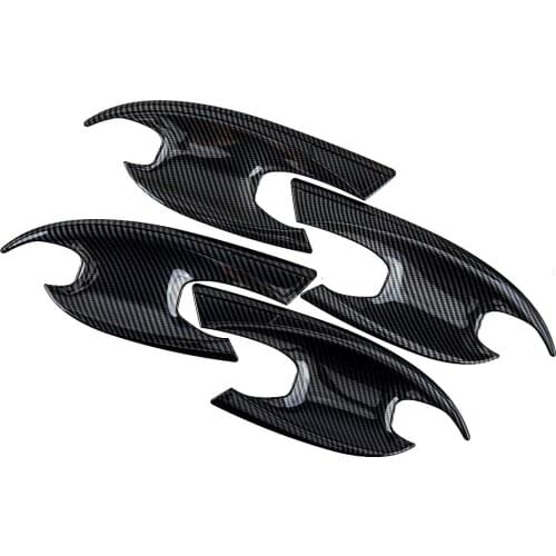 4Pcs Car ABS Outer Door Handle Bowl Cup Cover Trim Carbon Fiber Style Fit for Hyundai Sonata 2021 2020 Accessories