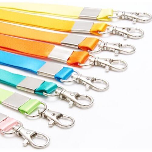 5pcs/lot Candy Color Lanyards For Keys ID Card Gym Mobile Phone Straps Card Hang Rope Lariat Lanyard Stationery