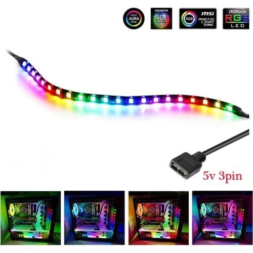 5V 3Pin Header on Motherboard Addressable WS2812b LED Strip for PC, for ASUS Aura SYNC,MSI Mystic Light SYNC,GIGABYTE RGB Fusion