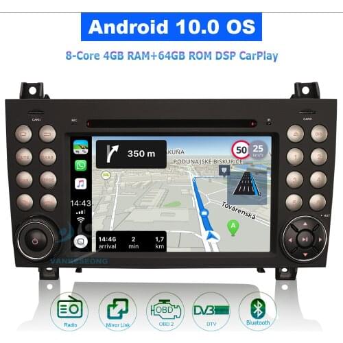 7" DSP Android 10.0 Car DVD Autoradio CarPlay & Auto GPS 4G DAB+ for Mercedes-Benz SLK Class R171 W171 SLK200 SLK280 2004-2011