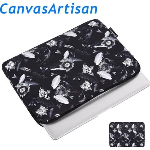 Brand CanvasArtisan Laptop Bag11,12,13,14,15,13.3,15.4,Trendy Feather Sleeve Case For Macbook Air Pro Computer,Dropship F012