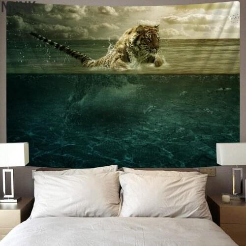 NKNK Brand Tiger Tapiz Animal Tapestries Ocean Wall Tapestry Landscape Home Tapestrys Decor Mandala Hippie Printed