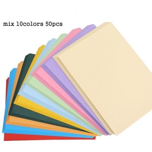 A4 Hard Paper 50 Pcs For Cutting Dies Solid Color Pattern Background Paper Crafts Scrapbooking Decoration Card Making Paper