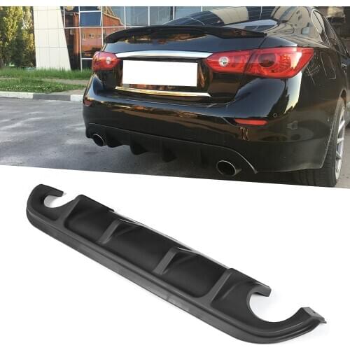 Rear Bumper Diffuser Lip Matte Black Fit for Infiniti Q50 Q50S 2014 2015 2016 2017 Matte Black Universal Wing