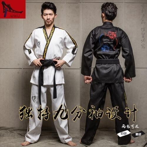 Challenger Taekwondo uniforms nine point sleeve clothing and adult Taekwondo coach service Fine dragon embroidery suits