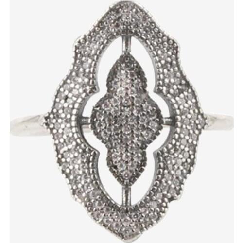 925 Sterling Silver Pan Ring Creative Petal Window Hollowed Out Ring For Women Wedding Party Gift Fashion Jewelry