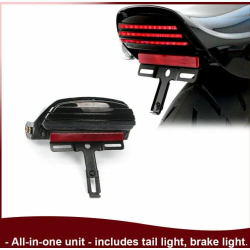 Motorcycle Rear Tri-Bar Fender LED Brake Tail Light Turn Signal Driving Light Fits for Harley Softail CVO Springer FXSTC