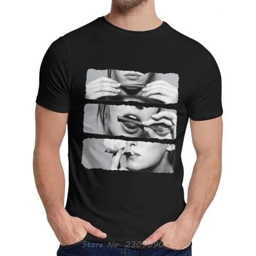 Retro Sex Roll Lick Weed T Shirt Hem Smoke Blunt Joint T-shirt Men Cotton O-neck Tshirt Funny Tees Tops Harajuku