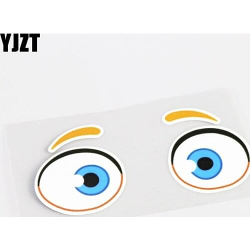 YJZT 14.8CM*6.5CM Cute Animal Eyes Car-styling Car Window Sticker Decal PVC 13-0504