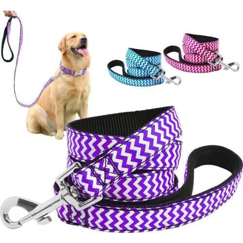 Fashion Nylon Dog Leash Duarable 3 Colors Wave Pattern Pet Lead Rope for Small Medium Dogs Cat Walking Running Training