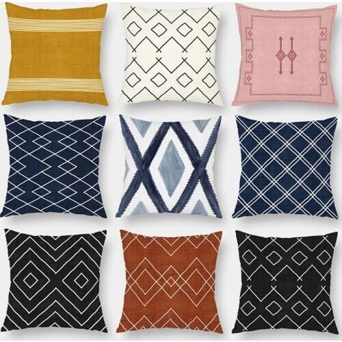 Nordic Simple Life Polyester Living Room Sofa Car Seat Geometric Throw Pillow Case Cushion Covers 45X45cm