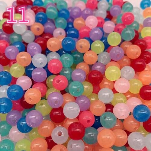 New 6-14mm Multi-color Acrylic Beads Round Loose Spacer Beads Fit DIY Women & Men Bracelets&Necklace Jewelry Gifts #11