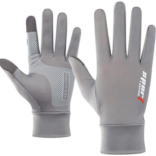Summer Men Women Gloves Fishing Cycling Ice Silk Breathable Elastic Sun Protection Touch Screen Fitness Sports Driving Gloves