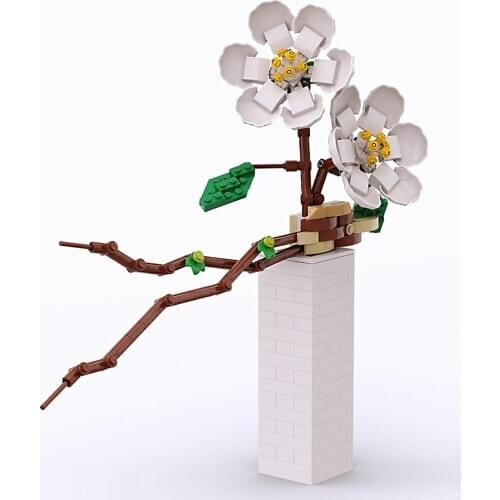 Customized) 327Pcs Classical Western Flower Arrangement Household Bonsai MOC Building Block Kit Stem Toy Gift Decor