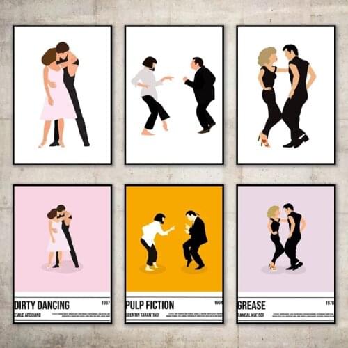Modern Funny Dancing Wall Art Posters Nordic Canvas Printings Classic Movie Posters Abstract Figure Painting Pictures Home Decor