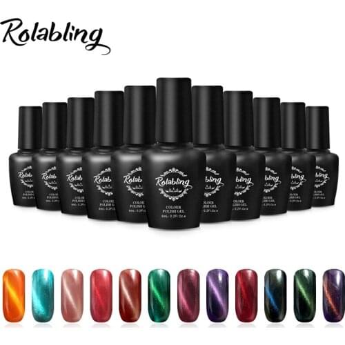 Rolabling Beauty 3D Cat Eye Gel Soak Off Magnetic UV Gel 6ml Long Lasting Cat Eye Nail Gel Vernis Lacquer Glue semi permanant