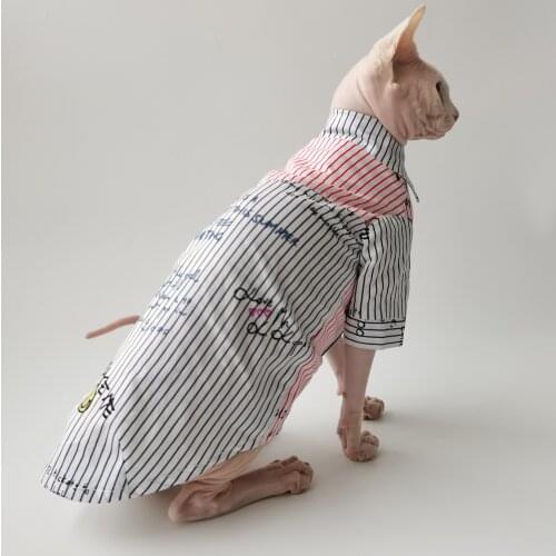 Sphinx hairless cat German cotton hit color printed shirt fabric comfortable and soft