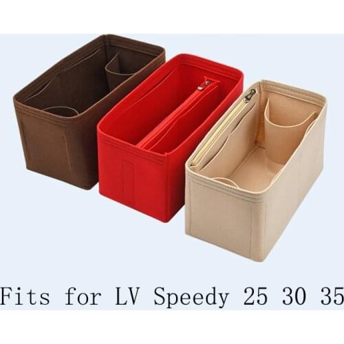 Felt Cloth Insert Bag Organizer for Speed 25 30 35 Makeup Handbag Organizer Travel Inner Purse Portable Cosmetic Inside Bags