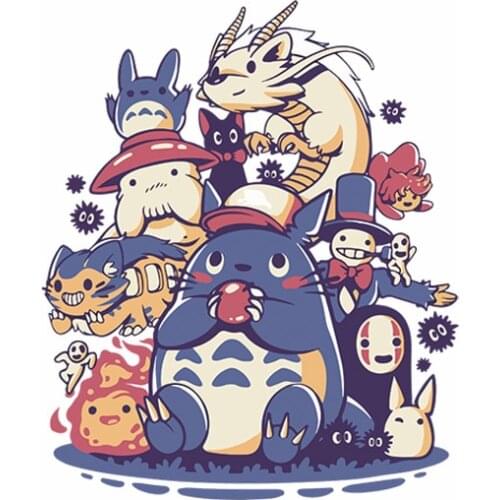 1PCS Good Quality Spirited Away Icon Printing Iron On Kid Clothes Tonari No Totoro Thermal Transfer Applique Heat Transfer Patch