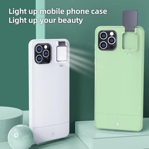 Fill Light Selfie Beauty Ring Flash Stable Shockproof Phone Case For Apple iPhone 7 8 Plus X Xr Xs 11 12 Pro Max Back Cover