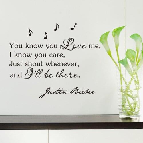You Love Me Music Notes Wall Decals Removable Vinyl Wall Stickers Home Decor 8194 Art wallpaper