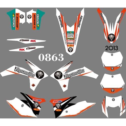 0863 Motorcycle Team Graphic & Backgrounds Decal Sticker Kits for KTM EXC 2012 2013 & XC 2011