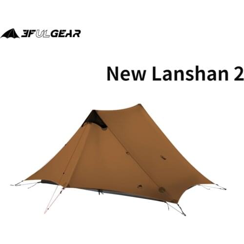 2021 New Version 230cm 3F UL GEAR Lanshan 2 Ultralight Camping 3/4 Season 15D Silnylon Rodless Tent