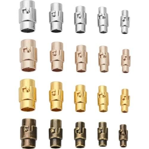 5sets Strong Magnetic Clasps For Necklace Bracelets Copper 3 4 5 6 8mm Leather Cord Thread Clasps Hooks Fit Diy Jewelry Making