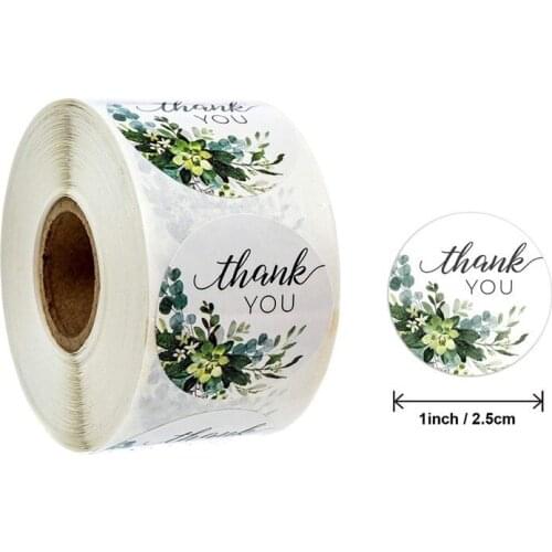 500/50pcs 1inch Thank You Stickers Handmade Gift Seal Labels Self Adhesive Sticker Birthday Wedding Christmas Party Supplies