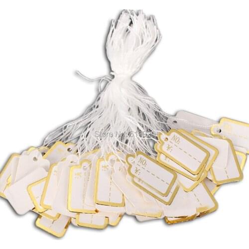 Free shipping wholesales No. Price tag with cord/earring tag/printed label/clothing hang tag/DIY blank paper tag 100 pcs a lot