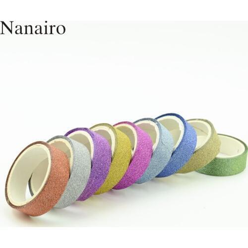 1PCS/Lot 4M Glitter Matte Tapes Scrapbooking Paper Tape For DIY Crafts Decoration Kids Gift Wrapping
