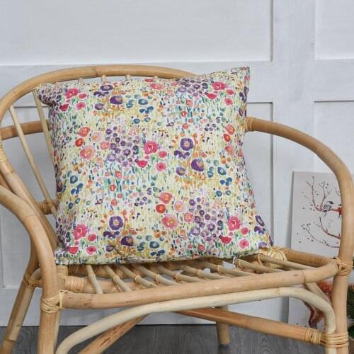 Polyester Canvas City Print Floral Pillowcase 45*45cm Cushion Cover For Household Sofa Couch