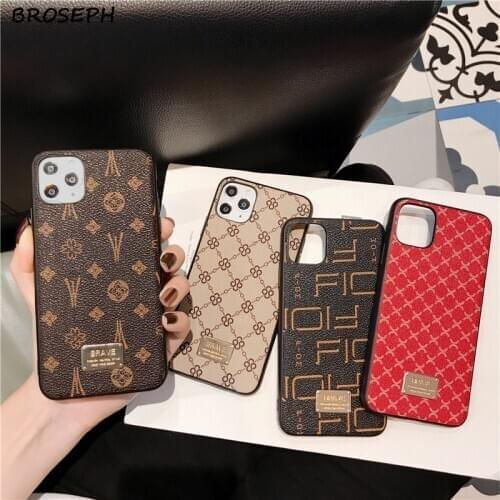 PU Leather Phone Case For iPhone 12mini 11 pro XS Max Luxury Soft TPU Shell Back Cover Coque for iPhone XR X 8 7 6S Plus fundas