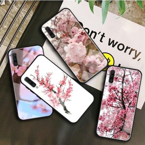 Cherry blossoms tree Tempered Glass Case For Samsung Galaxy A 10S 10E 20S 20E 30S 40 50S 60 70 80 90 6 7 8 Shell