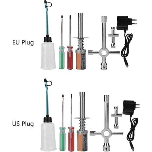 Nitro Gas Starter Kit Glow Plug Igniter Tool 80142 for RC model Car HSP EU/US Adaptor Spare Parts Kit Wall Charger Gas Bottle