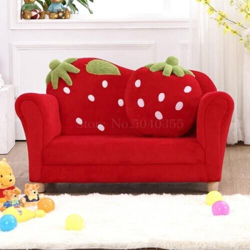 Childrens sofa cute cartoon fabric lazy reading strawberry combination set childrens small sofa learning seat