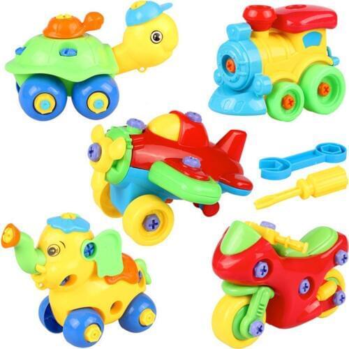 DIY Assembly Screw Nuts Elephant Car Model Set Educational Toy Children Gifts