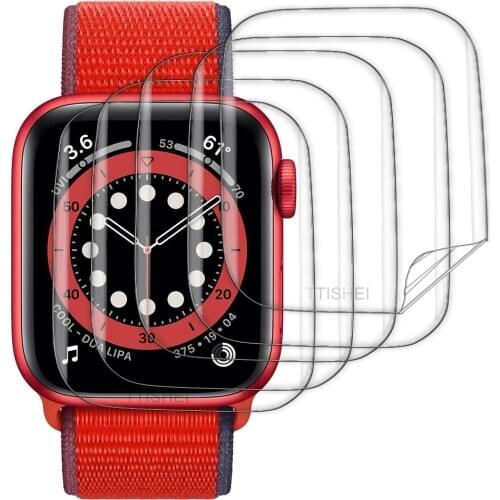 For apple watch 4 5 6 SE screen protector 44mm 40mm Soft TPU Film not Tempered glass for iwatch screen protect film bumper cover